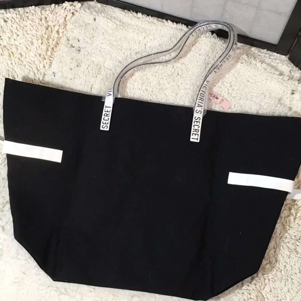 Victoria’s Secret large black canvas tote bag